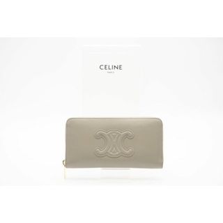 セリーヌ(CELINE)の★3日以内返品可★ CELINE セリーヌ 10K543 キュイルトリオンフ ラージ ジップドウォレット  カーキ 財布【中古】(財布)