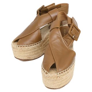セリーヌ(CELINE)のセリーヌ 【美品】オープントゥ エスパドリーユ ウェッジソール サンダル 34(サンダル)