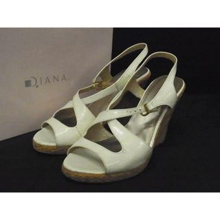 ダイアナ(DIANA)のDIANA ダイアナ レザー ハイヒール サンダル ウェッジソール 表記サイズ 39 (約24.5cm) 靴 シューズ レディース ホワイト系 DJ0872(ハイヒール/パンプス)