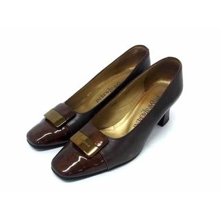 イヴサンローラン(Yves Saint Laurent)の■美品■ YVESSAINTLAURENT イヴサンローラン レザー ヒール パンプス 表記サイズ 35 (約22cm) 靴 シューズ ブラウン系 DJ1545(ハイヒール/パンプス)