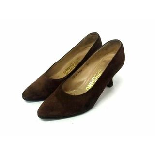 サルヴァトーレフェラガモ(Salvatore Ferragamo)のSalvatore Ferragamo フェラガモ スエード ヒール パンプス 表記サイズ 5 1/2(日本サイズ 約23cm) 靴 シューズ ブラウン系 DJ1971(ハイヒール/パンプス)