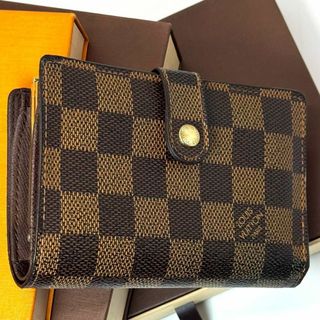 美品. ルイヴィトン ポルトモネ ビエ ヴィエノワ ダミエ エベヌ がま口 財布