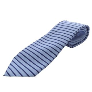 エルメネジルドゼニア(Ermenegildo Zegna)のエルメネジルドゼニア ネクタイ ボーダー シルク ブルー(ネクタイ)