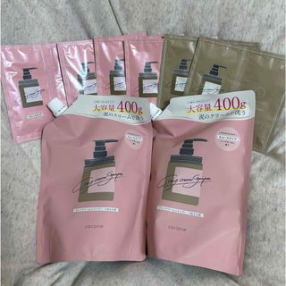 ココネ(cocone)のココネ クレイクリームシャンプースムース🌹400g詰め替え×2お試し用(シャンプー)