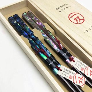 山家漆器店 一双 ギフト 箸 セット 雅貝 螺鈿 ペア(テーブル用品)