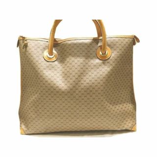 ヴィンテージ GUCCI グッチ トートバッグ ◆ 002.39.4868 マイクロGG ベージュカーキ系 PVC × ブラウン系 レザー ハンドバッグ ▼7G (トートバッグ)