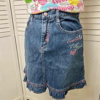 メゾピアノ デニムスカート フリル 刺繍 160 平成レトロ 当時