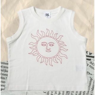 むくぞー　しまむら　mid mile 太陽刺繍タンクトップ 80