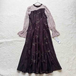 【新品未使用】ANDRESD アシンメトリータックドレス　オケージョンワンピース