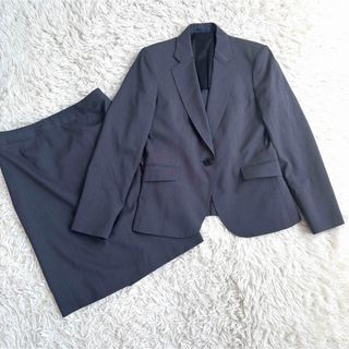 アオキ(AOKI)のLES MUES プレミアムウォッシュ セットアップ ストライプ グレー M+S(スーツ)