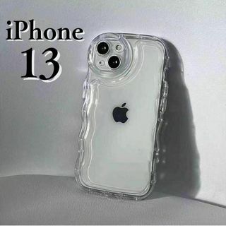 iPhone13 ケース 携帯 うねうね クリア 透明 ウェーブ 推し活 スマホ(iPhoneケース)