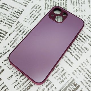 iPhone 13mini ガラス背面シリコンケース (21)パープル(iPhoneケース)