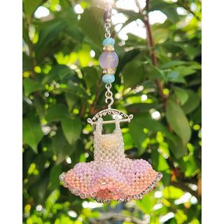 handmade ラリマー 天然石 ビーズドレス ストラップ(その他)