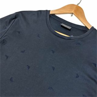 エンポリオアルマーニ(EMPORIO ARMANI)の2XL EMPORIO ARMANI イーグルロゴ 総柄 半袖Tシャツ ネイビー(Tシャツ/カットソー(半袖/袖なし))