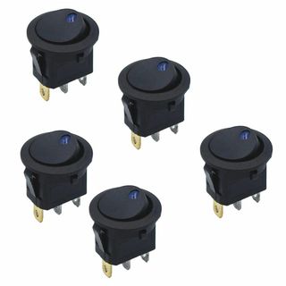 【スタイル:セット２】YFFSFDC 5個 LEDロッカースイッチ12V 20A(その他)