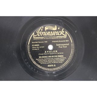 米78RPM/SP Red Nichols Avalon / Nobodys Sweetheart 80070 BRUNSWICK /00500(その他)
