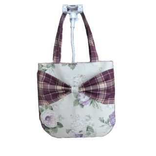 LAURA ASHLEYセシリアパープルでリボンバッグ