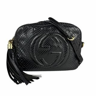 グッチ(GUCCI)のグッチ GUCCI ショルダーバッグ ソーホー パイソン ブラック レディース 308364 送料無料【中古】 z6050(ショルダーバッグ)