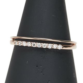 美品 K18PG ピンクゴールド リング 指輪 ダイヤ 0.10ct 【1-0223622】(リング(指輪))