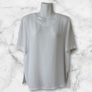 【Elegance Fashion】　半袖はブラウス/白(シャツ/ブラウス(半袖/袖なし))