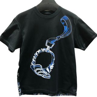 エルメス(HERMES)の　エルメス HERMES プリントTシャツ 4E4651DC ブラック コットン レディース 半袖Ｔシャツ(Tシャツ(半袖/袖なし))