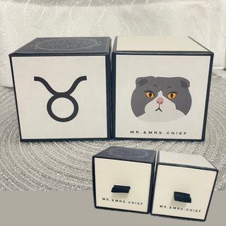 【新品・未使用・箱付き】MR.&MRS.CHIEFハンカチセット(猫/牡牛座)(ハンカチ)
