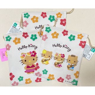 ハローキティ(ハローキティ)のハローキティ　日焼け　DAISO seria 巾着　ダイソー　セリア(キャラクターグッズ)