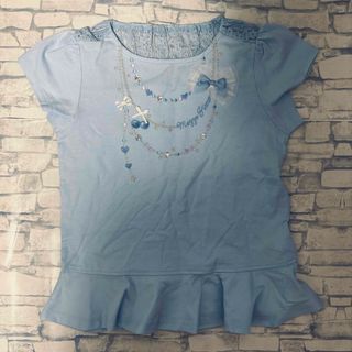 【新品タグ付】mezzo pianoネックレスリボンTシャツ 130cm