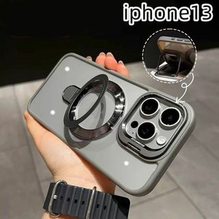iphone13ケース カーバー 　ワイヤレス充電　グレー
