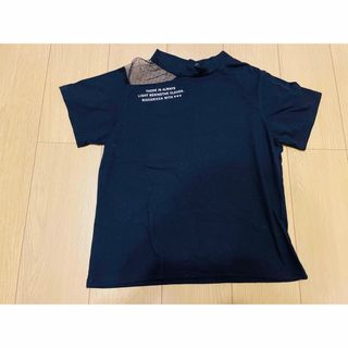 美品　黒　肩シースルー　レース　半袖Tシャツ 