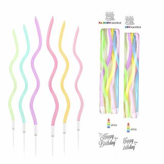 YIXINLYMY 誕生日キャンドル うねうねキャンドル 12本入り2箱 誕生日