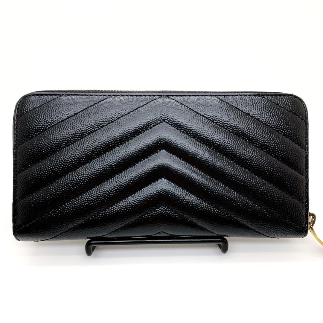 美品✨イヴサンローラン　長財布 カサンドラ　ラウンドファスナー キャビアスキン SAINT LAURENT - ✨極美品✨イヴサンローラン カサンドラ