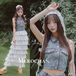 ダーリッチ(Darich)のDarich スウェードパイピングデニムトップス BLU(Tシャツ(半袖/袖なし))