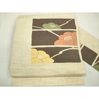 平和屋着物◎九寸名古屋帯　枝椿　正絹　逸品　DAAU1669xg(帯)