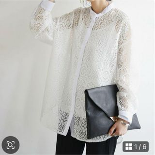 and it_ - and it アンドイット　レディース　レースシャツ　長袖　シアーシャツ　鍵編み