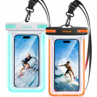 スマホ 防水ケース 2枚セット【完全防水・暗闇で光る蓄光設計】最大7.9インチ対(その他)
