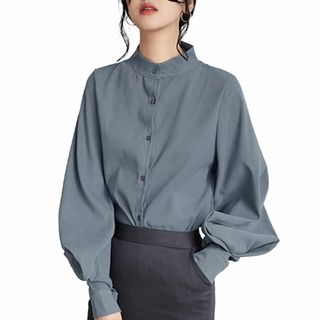 【特価商品】Sueeya シャツ レディース レトロ パフスリーブ 長袖 おしゃ