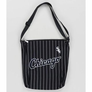 新品　MLB ショルダーバッグ　大　ストライプ　ホワイトソックス　ブラック(記念品/関連グッズ)