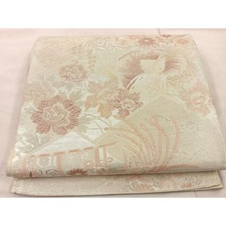 平和屋着物◎六通柄袋帯　900織佐賀錦　松皮菱花鳥文　正絹　逸品　BAAU0317mz(帯)
