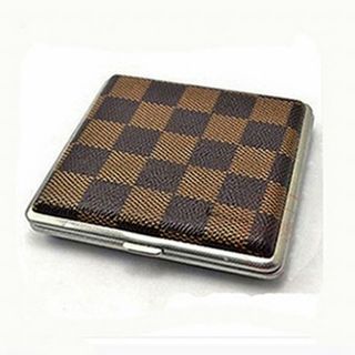 限定特価！タバコケース　シガレットケース　ブラウンチェック