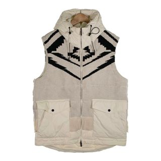 エンポリオアルマーニ(EMPORIO ARMANI)のEMPORIO ARMANI エンポリオアルマーニ ウールニット フードダウンベスト ホワイト 6L1BA3 1NNRZ Size 50(ベスト)