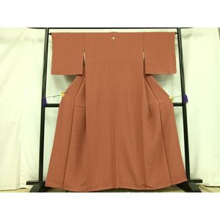 平和屋着物■上質な色無地　赤丹色　正絹　逸品　未使用　AAAW4910mf(着物)