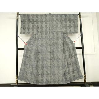 平和屋着物■大変加工の良い総絞り小紋　松皮菱　さが美扱い　正絹　逸品　AAAW8183ma(着物)