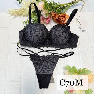 ワコール(Wacoal)の【新品】wacoal サルート　67 ブラ　ソングセット　C70M BL(ブラ&ショーツセット)