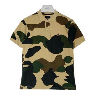 アベイシングエイプ(A BATHING APE)の★A BATHING APE アベイシングエイプ ビッグフェイスカモ ポロシャツ カーキ sizeS(ポロシャツ)