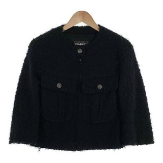 シャネル(CHANEL)のCHANEL シャネル ジップアップ ウールジャケット ブラック P46659V28631 Size 36(ノーカラージャケット)