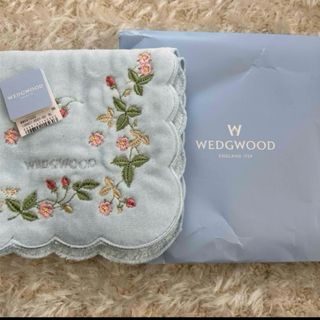 新品　WEDGWOOD タオルハンカチ ブルー