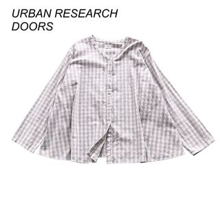 アーバンリサーチドアーズ(URBAN RESEARCH DOORS)のURBAN RESEARCH DOORS ギンガムチェックフレアブラウス シャツ(シャツ/ブラウス(長袖/七分))