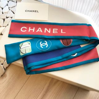 シャネル(CHANEL)のシャネル　ココマーク　ツイリーヘアバンドスカーフ　シルク(バンダナ/スカーフ)