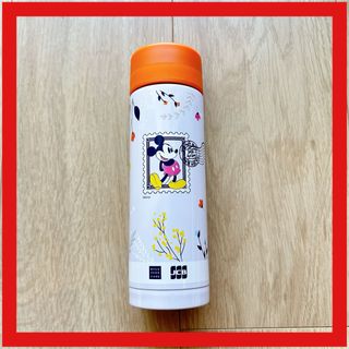 ミッキー ステンレスボトル 300ml 白 オレンジ 花柄 ボトル 水筒